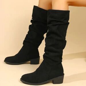 Black Suede Knee-High Boots sz 8.5